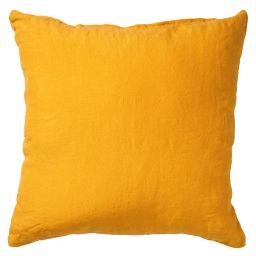 Housse de coussin jaune en laine-45×45 cm uni