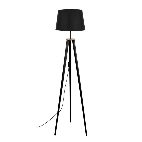 Lampadaire bois naturel et noir