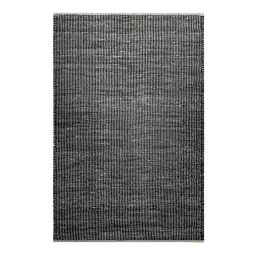 Tapis tissé main en laine et jute noir et gris 130×190