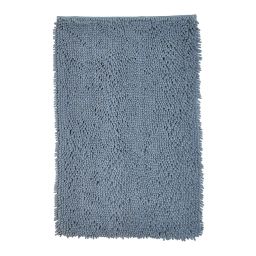 Tapis de bain mèche uni en Polyester Bleu ardoise 50×80 cm