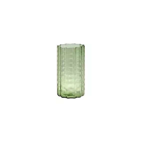 Vase Wave en Verre, Verre soufflé bouche – Couleur Vert – 12 x 12 x 21 cm – Designer Ruben Deriemaeker