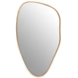 Miroir ovoïde en métal doré 46×79
