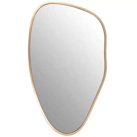 Miroir ovoïde en métal doré 46×79