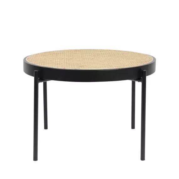 Spike – Table basse en rotin et bois ø60cm