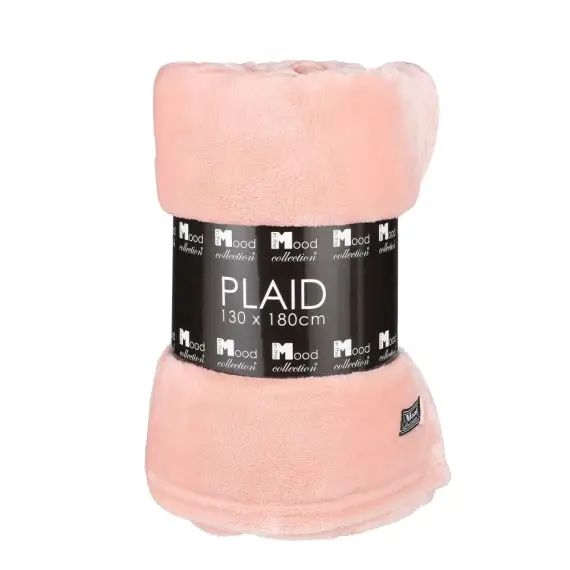 Plaid polaire pêche 180×130