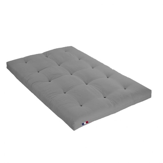 Matelas futon coton couleur gris clair 140×190