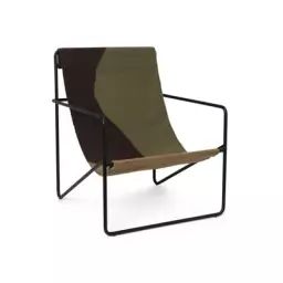 Fauteuil Désert en Tissu, Acier thermolaqué – Couleur Vert – 63 x 74.89 x 77.5 cm