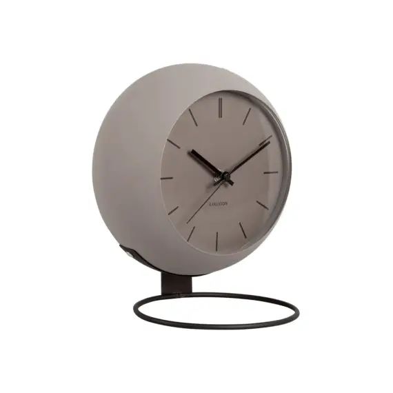 Horloge à poser globe métal gris