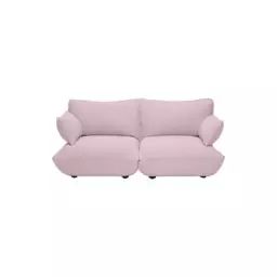 Canapé 3 places ou + Sumo en Tissu, Mousse recyclée – Couleur Rose – 210 x 108 x 90 cm