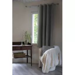 Rideau occultant polyester gris 140×180 cm