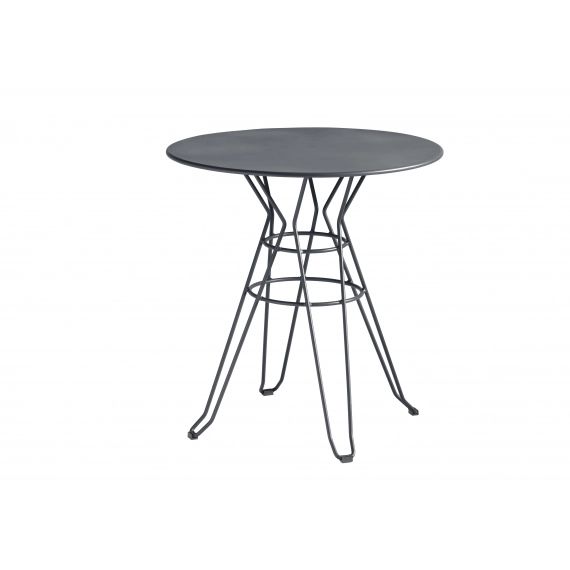 CAPRI – Table rond en acier gris anthracite D80