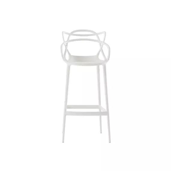Chaise de bar Masters en Plastique, Technopolymère thermoplastique recyclé – Couleur Blanc – 55 x 50 x 109 cm – Designer Philippe STARCK with Eugeni QUITLLET
