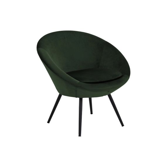 Fauteuil lounge en velours et métal