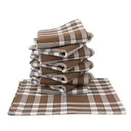 Lot de 10 serviettes de tables en coton marron