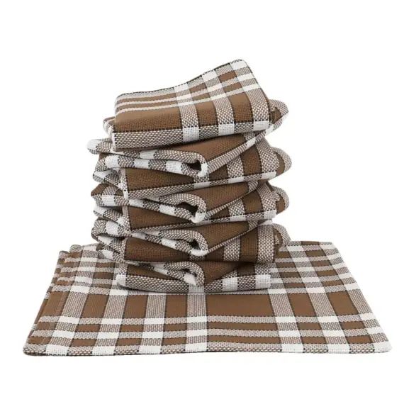 Lot de 10 serviettes de tables en coton marron