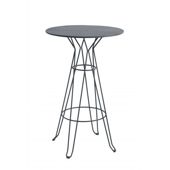 CAPRI – Table rond haute en acier gris D80