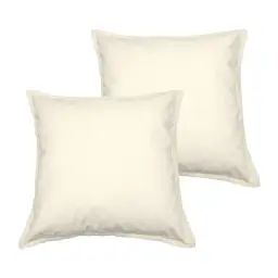 Lot de 2 taies d’oreiller en coton ecru 65×65 cm