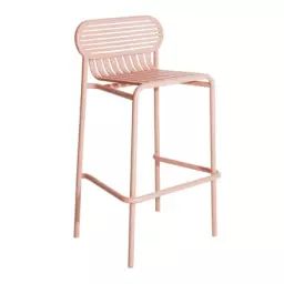 Tabouret de bar Week-end en Métal, Aluminium thermolaqué époxy – Couleur Rose – 55 x 75.24 x 104 cm – Designer Studio BrichetZiegler