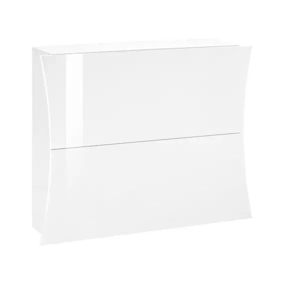 Étagère à chaussures effet bois blanc brillant 101x27h82 cm