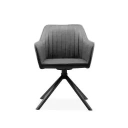 Lot de 2 chaises anthracite et pieds noirs – L60 cm