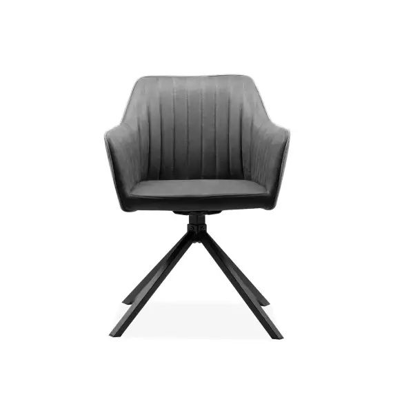 Lot de 2 chaises anthracite et pieds noirs – L60 cm