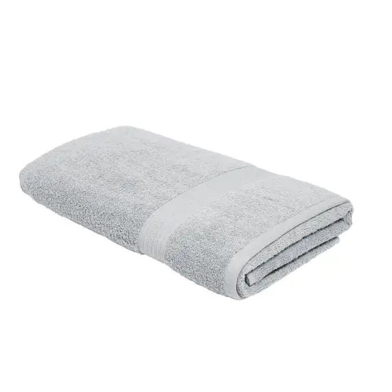 Drap de bain uni en coton gris 70×130