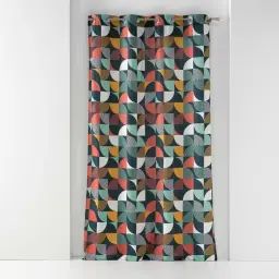 Rideau à tendance géométrique coton orange 240 x 140