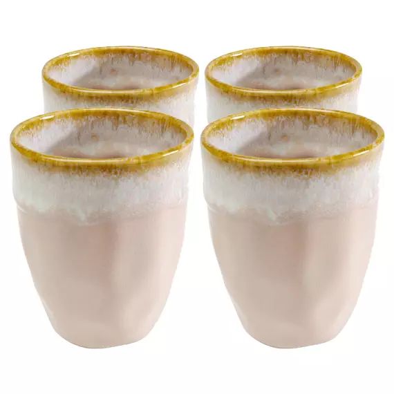 Tasse en grès rose D9 – Lot de 4