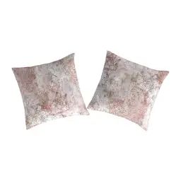 2 Taies d&rsquo;oreiller en percale de coton 65×65 cm gris