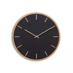 Horloge murale en linoléum noir D38cm