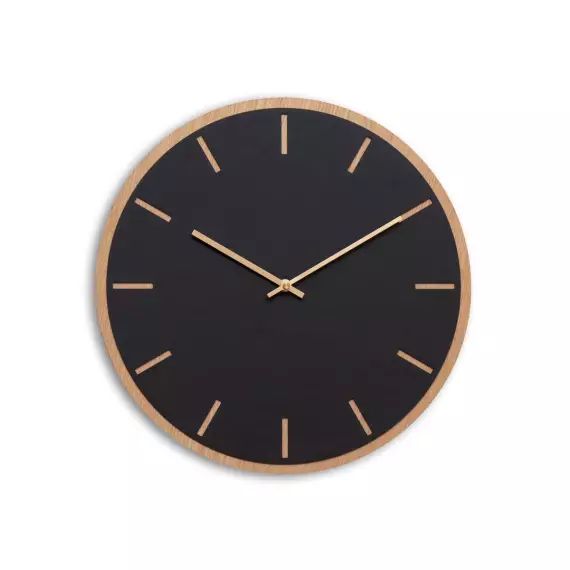 Horloge murale en linoléum noir D38cm