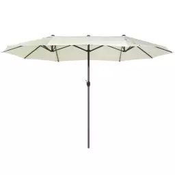 Grand parasol XL avec toile beige clair 270 x 460 cm