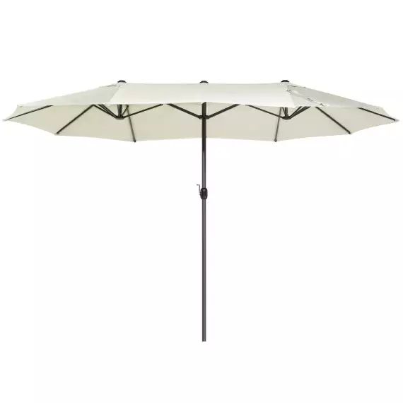 Grand parasol XL avec toile beige clair 270 x 460 cm