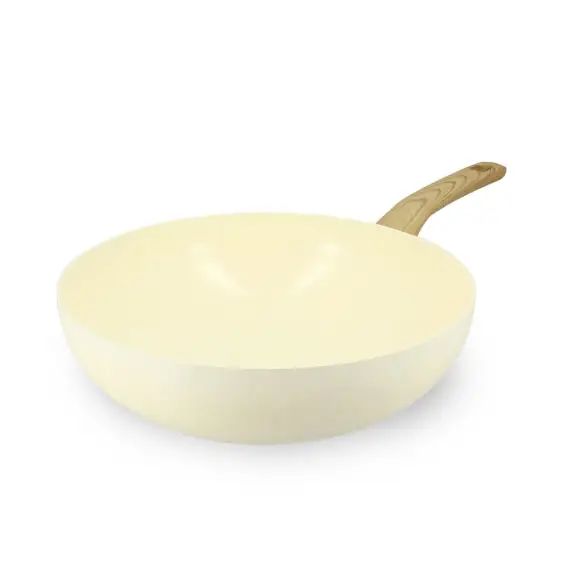 Wok en aluminium Ø28cm crème – compatible induction