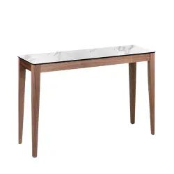 Console placage noyer et marbre porcélanique L120