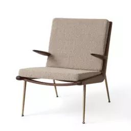 Fauteuil lounge Boomerang en Tissu – Couleur Blanc – 69 x 78.3 x 80 cm – Designer Orla Mølgaard-Nielsen