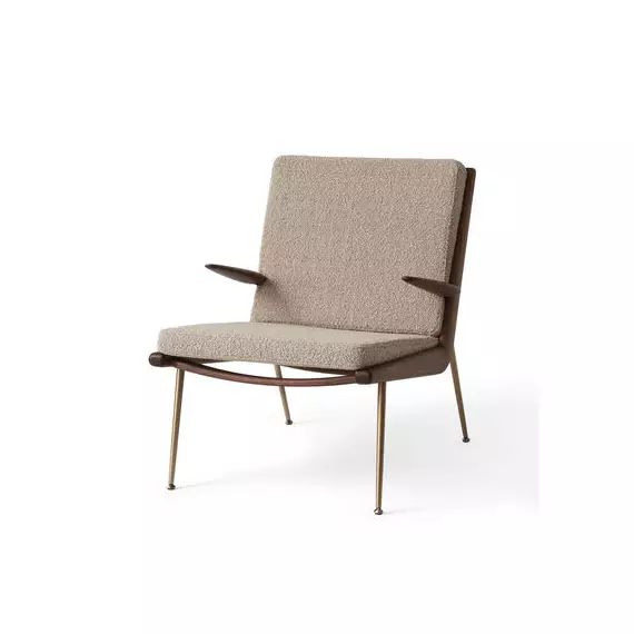 Fauteuil lounge Boomerang en Tissu – Couleur Blanc – 69 x 78.3 x 80 cm – Designer Orla Mølgaard-Nielsen