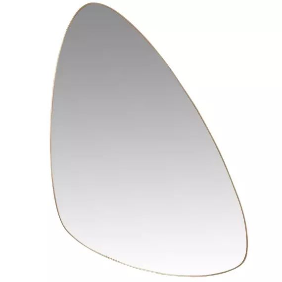 Miroir ovoïde en métal doré 35×60