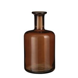 Vase bouteille bouteille en verre marron H30