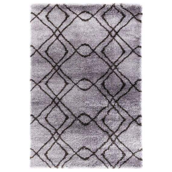 Tapis shaggy à motifs berbère gris 80x150cm