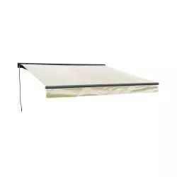 Store banne 3,5 × 3m avec semi-coffre toile beige