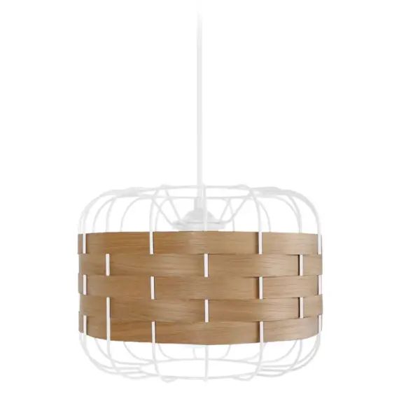Suspension acier blanc etbois naturel