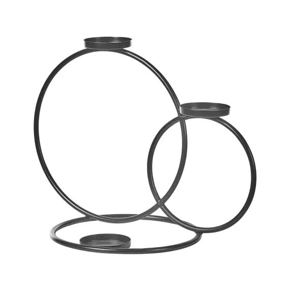 Bougeoir noir 3 bougies 33 cm