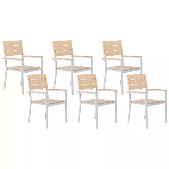 Lot de 6 chaises de jardin beige