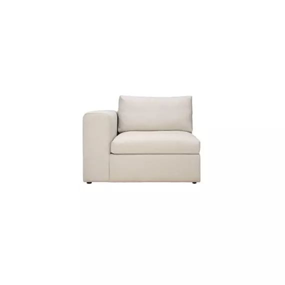 Canapé modulable Mellow en Tissu, Mousse à mémoire de forme – Couleur Blanc – 103 x 103 x 63 cm