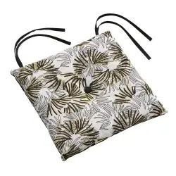 Galette de chaise  en coton blanc 38 x 38 x 3