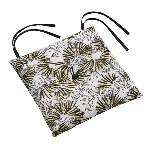 Galette de chaise  en coton blanc 38 x 38 x 3