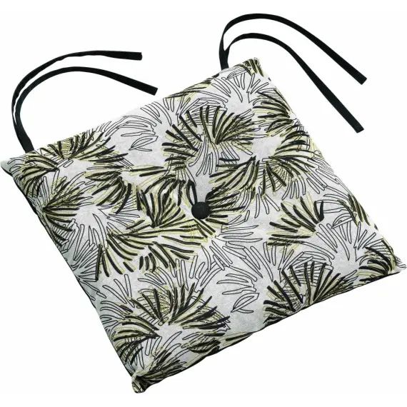 Galette de chaise  en coton blanc 38 x 38 x 3