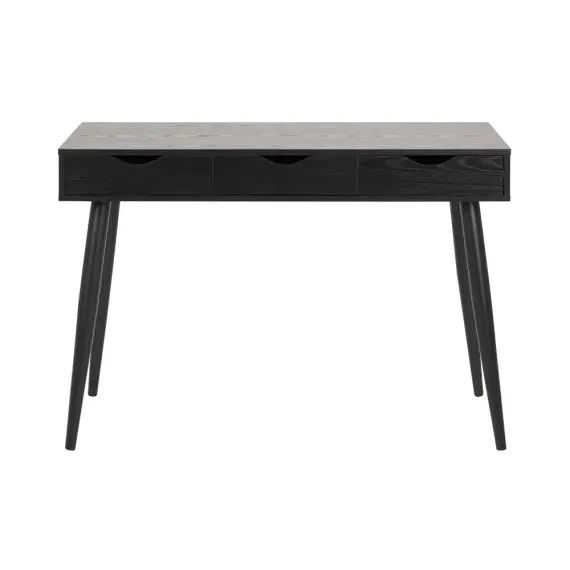 Bureau en bois foncé 3 tiroirs