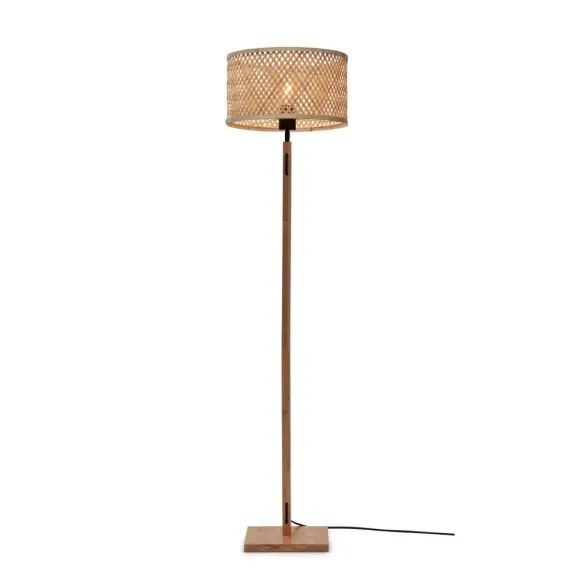 Lampadaire bambou abat-jour bambou naturel, h. 128cm